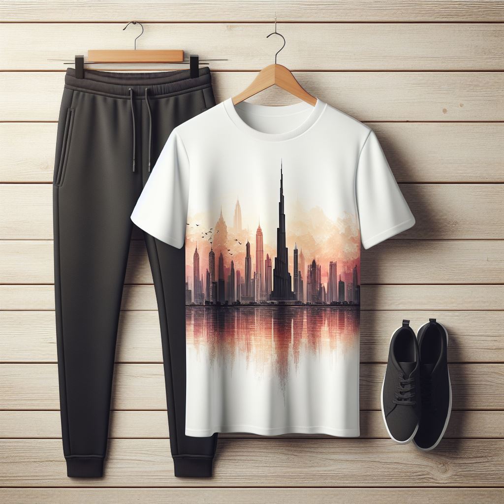 Mens Printed T-Shirt and Pants Co Ord Set GMCSPRTP19 - White Black