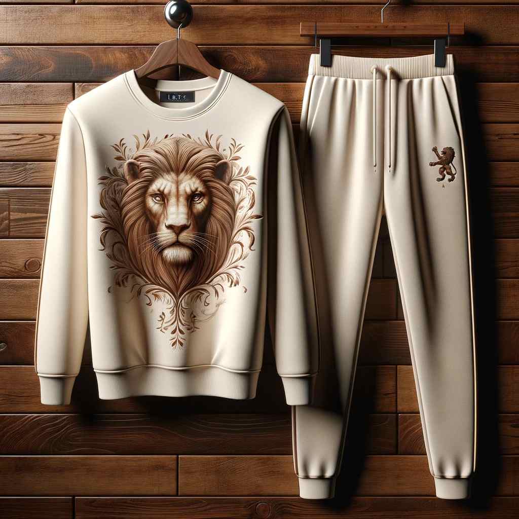 Sweatshirt and Pants Printed Set - GRUMSPS26 - Cream Cream